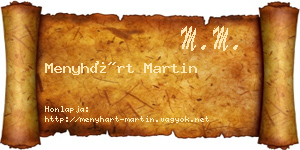 Menyhárt Martin névjegykártya